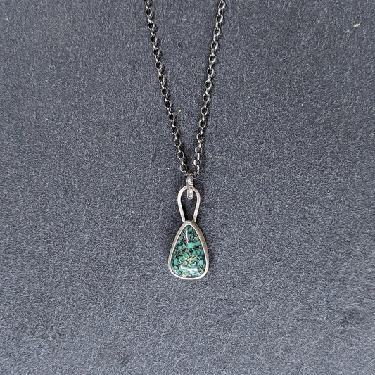 SNOWVILLE VARISCITE DROP NECKLACE